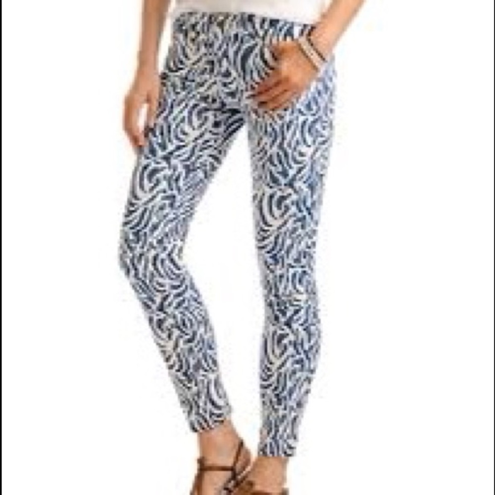 Vineyard Vines Skinny Leg Zebra Print Denim Size 6